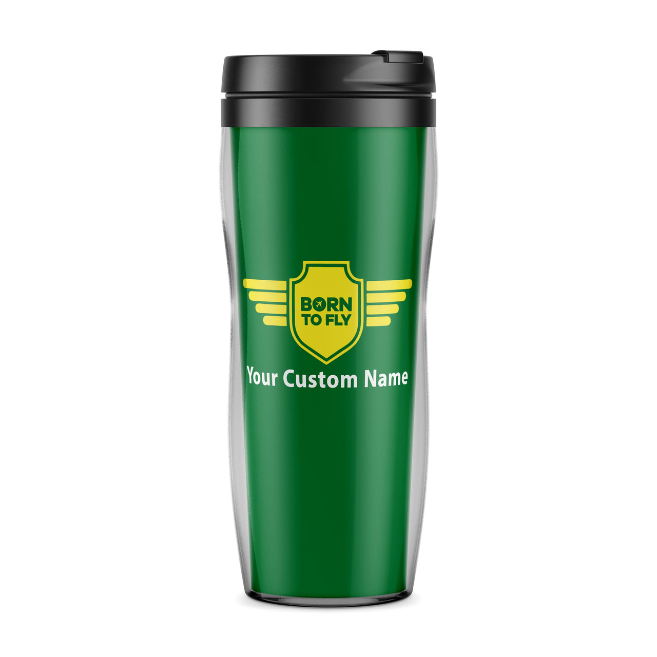 Custom Name "Badge 5" Designed Plastic Travel Mugs