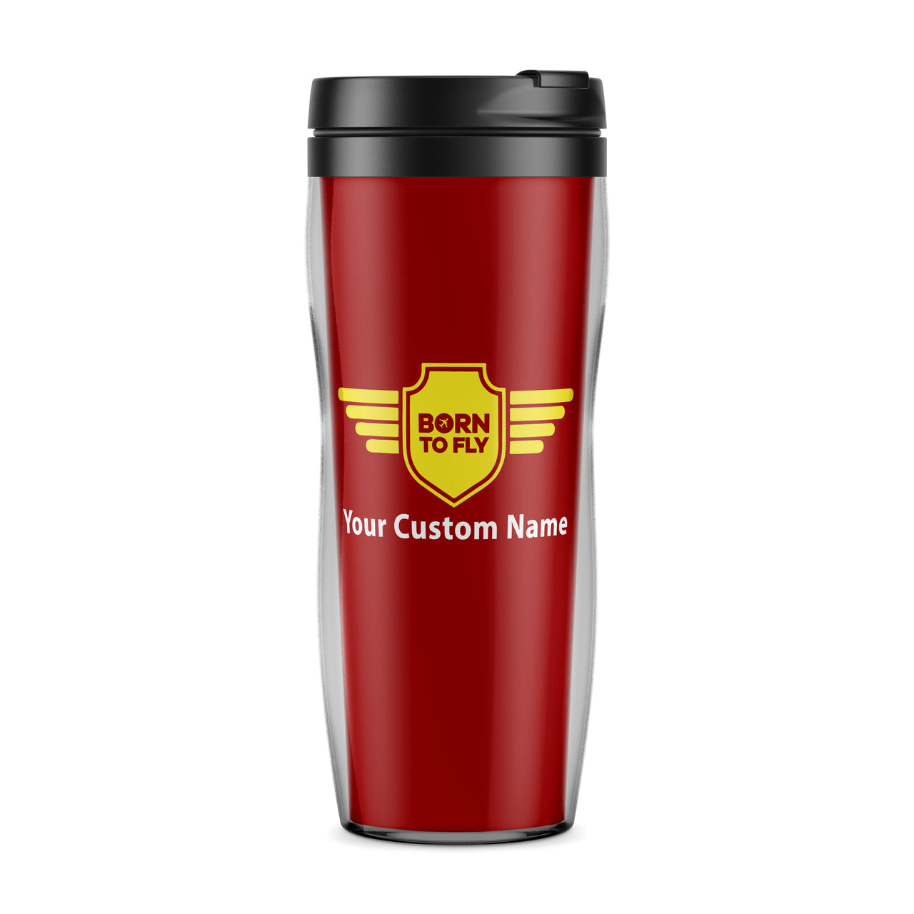 Custom Name "Badge 5" Designed Plastic Travel Mugs