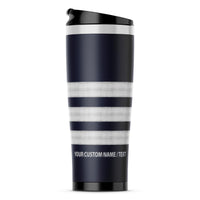 Thumbnail for Custom Name & Silver Epaulettes (4,3,2 Lines) Stainless Steel Travel Mugs