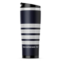 Thumbnail for Custom Name & Silver Epaulettes (4,3,2 Lines) Stainless Steel Travel Mugs