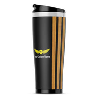 Thumbnail for Custom Name & Special Golden Epaulettes (4,3,2 Lines) Stainless Steel Travel Mugs