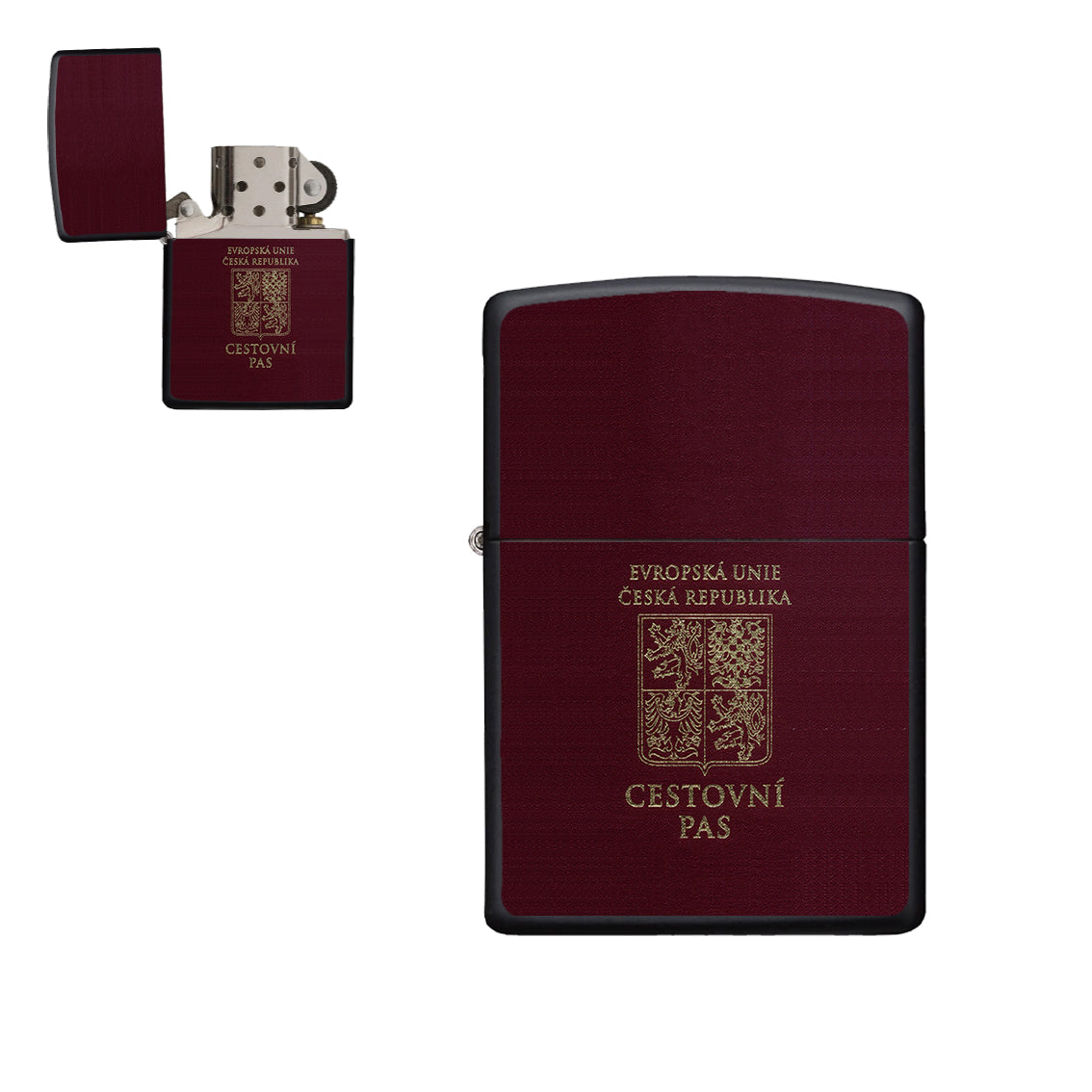 Czech Republic (Czechia) Passport Designed Metal Lighters