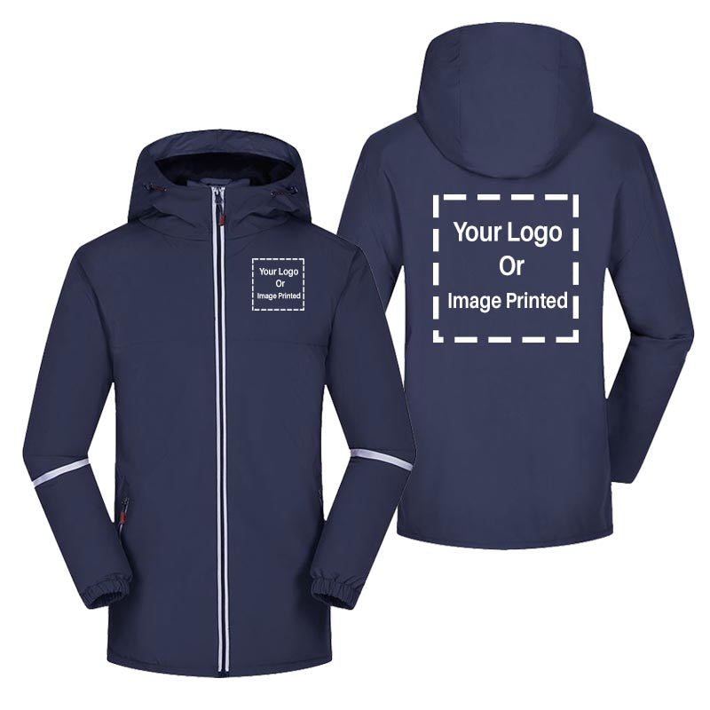 Custom DOUBLE LOGOS Designed Rain Coats & Jackets