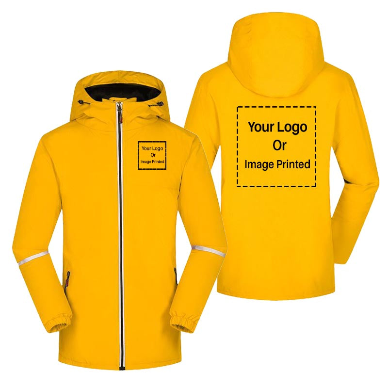 Custom DOUBLE LOGOS Designed Rain Coats & Jackets