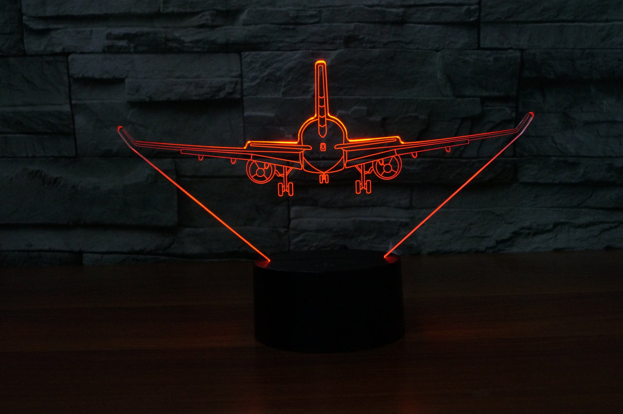 Landing Airline Jet Designed 3D Lamp Aviation Shop 