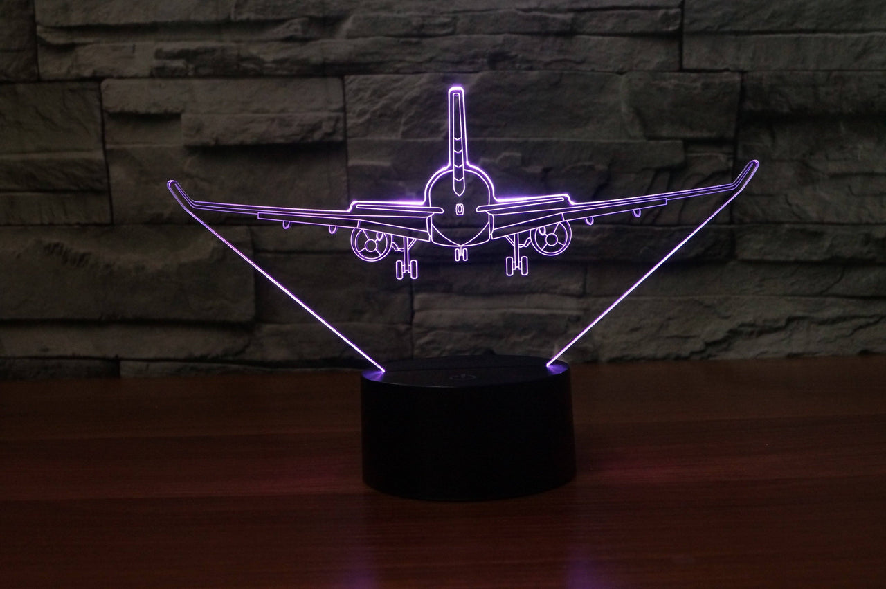 Landing Airline Jet Designed 3D Lamp Aviation Shop 