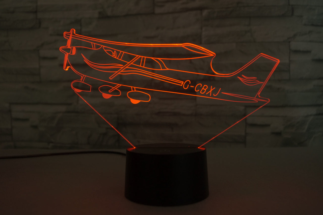 Beautiful Cessna Skyhawk Designed 3D Lamp Aviation Shop 
