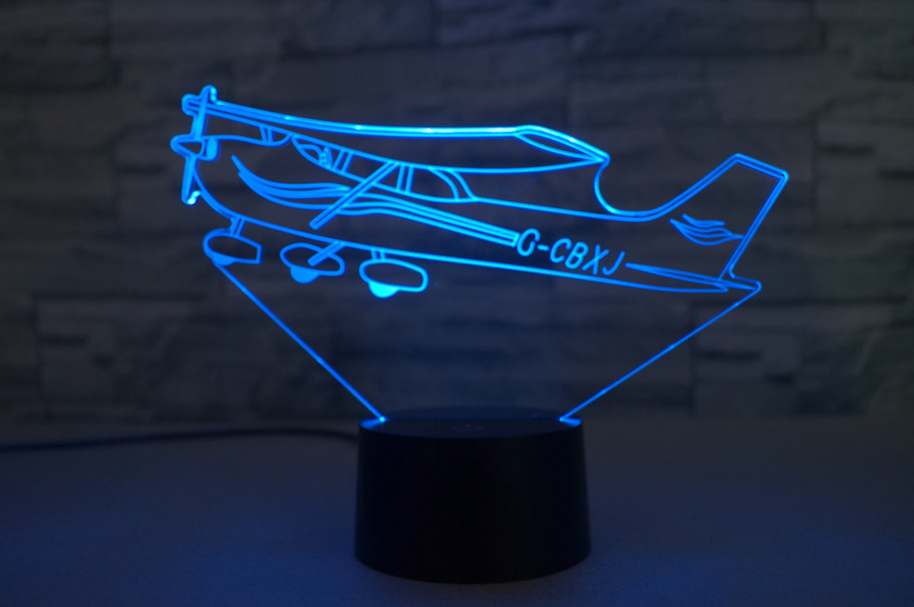 Beautiful Cessna Skyhawk Designed 3D Lamp Aviation Shop 