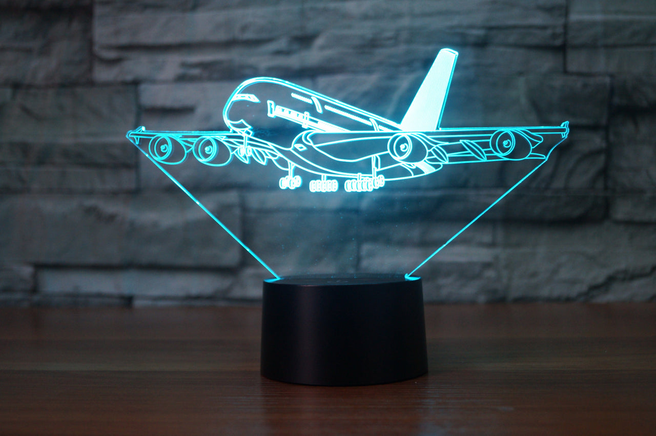Departing Airbus A380 Designed 3D Lamps Pilot Eyes Store 