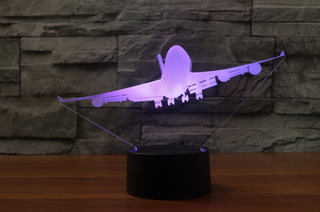 Landing Boeing 747 Silhouette Designed 3D Lamps Pilot Eyes Store 