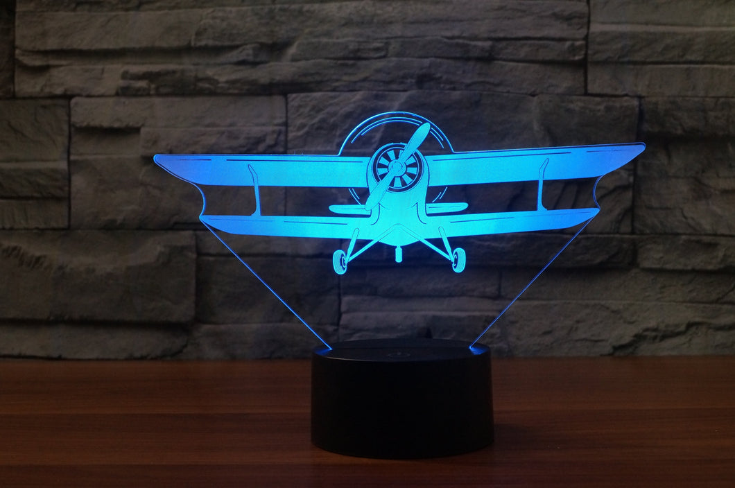 Old Propeller Airplane Designed 3D Lamps Pilot Eyes Store 