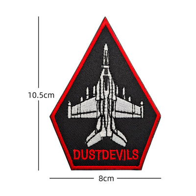 Fighter Pilot (DUSTDEVILS) aviation design patch in embroidered fabric.