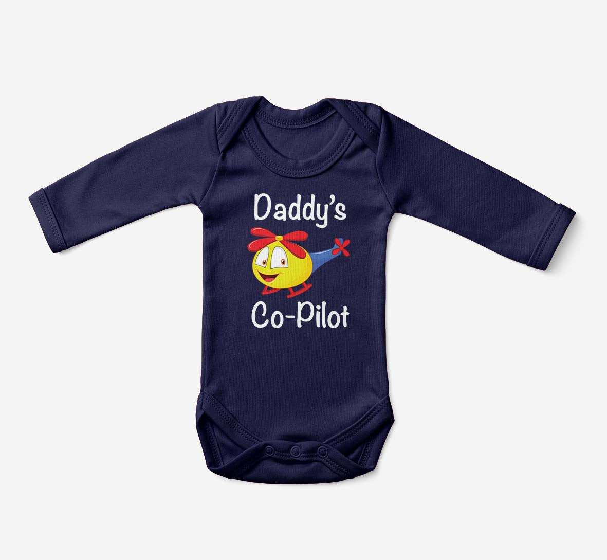 Daddy's Co-Pilot (Helicopter) Designed Baby Bodysuits