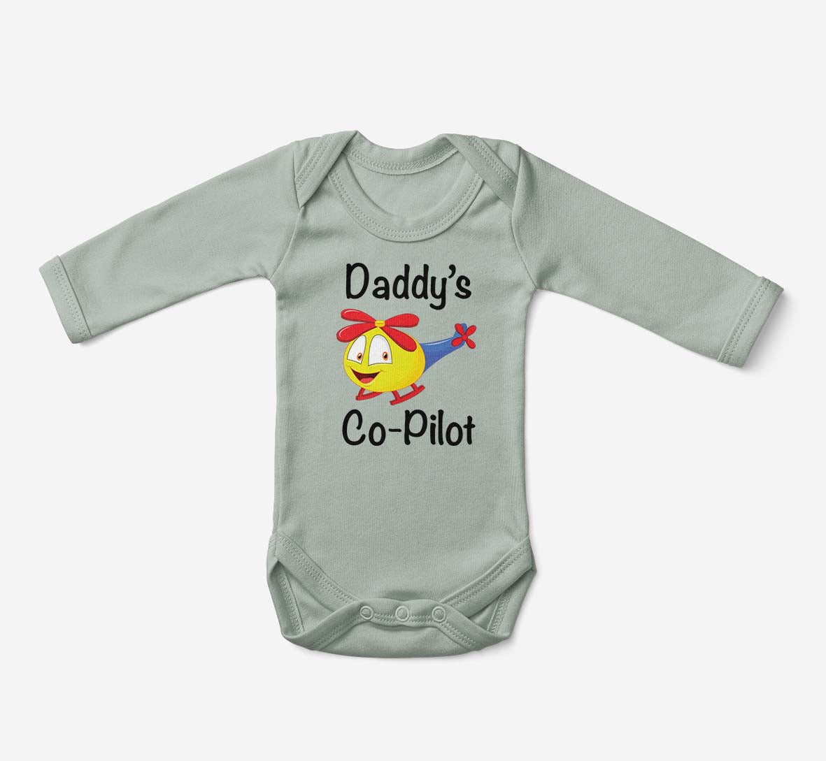 Daddy's Co-Pilot (Helicopter) Designed Baby Bodysuits