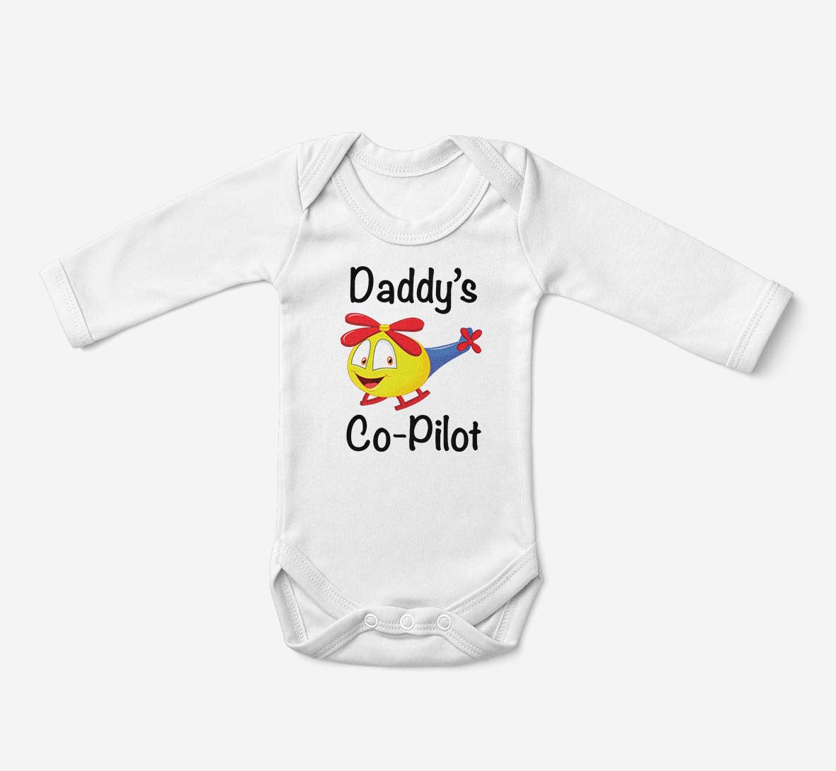 Daddy's Co-Pilot (Helicopter) Designed Baby Bodysuits