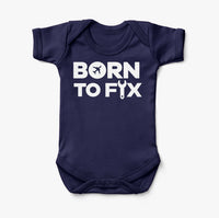 Thumbnail for Born To Fix Airplanes Designed Baby Bodysuits