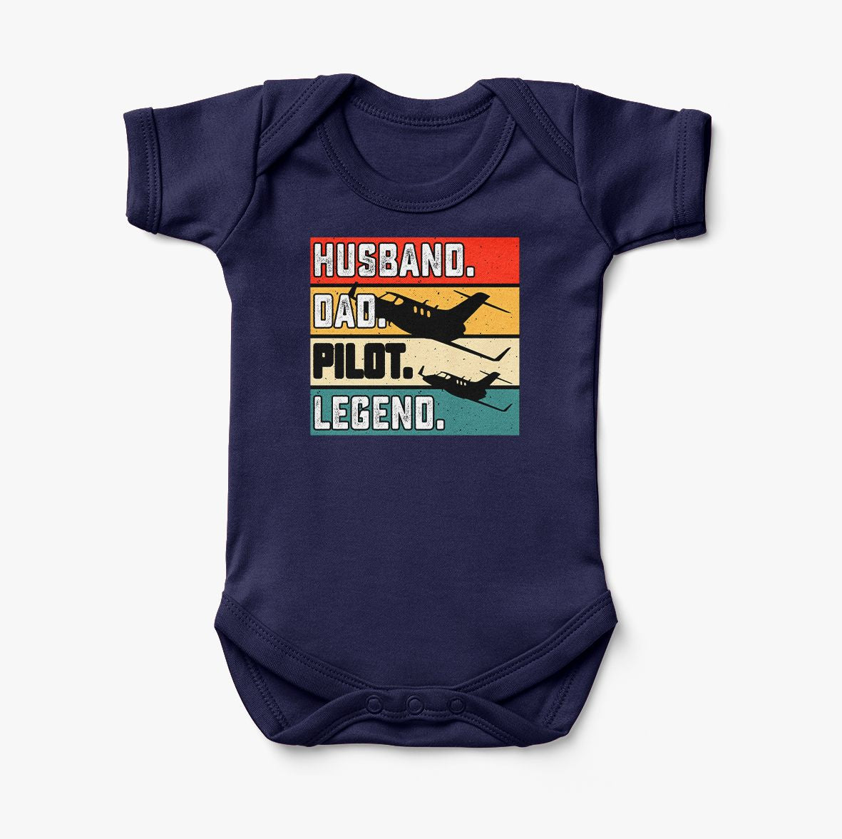 Husband & Dad & Pilot & Legend Designed Baby Bodysuits