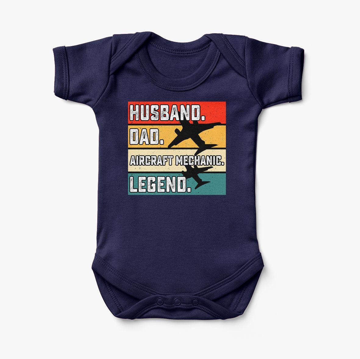 Husband & Dad & Aircraft Mechanic & Legend Designed Baby Bodysuits