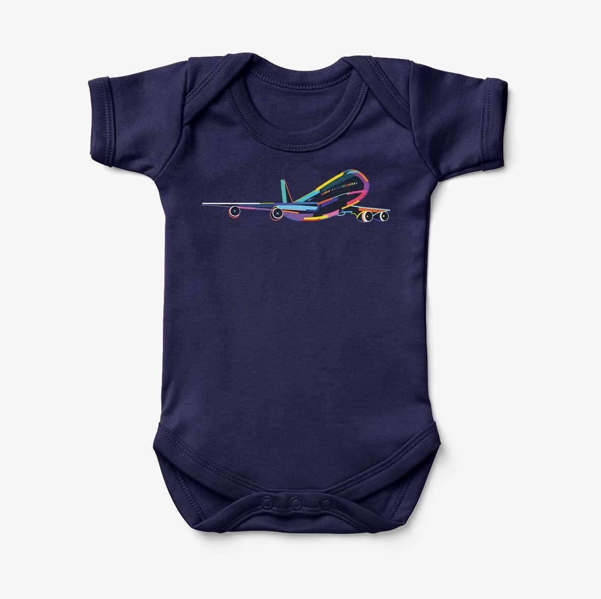 Multicolor Airplane Designed Baby Bodysuits