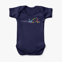 Thumbnail for Multicolor Airplane Designed Baby Bodysuits