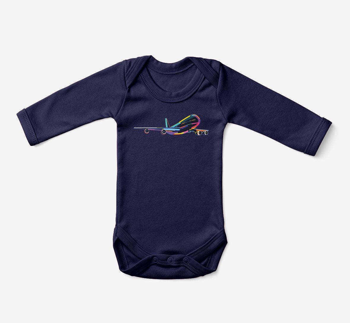 Multicolor Airplane Designed Baby Bodysuits