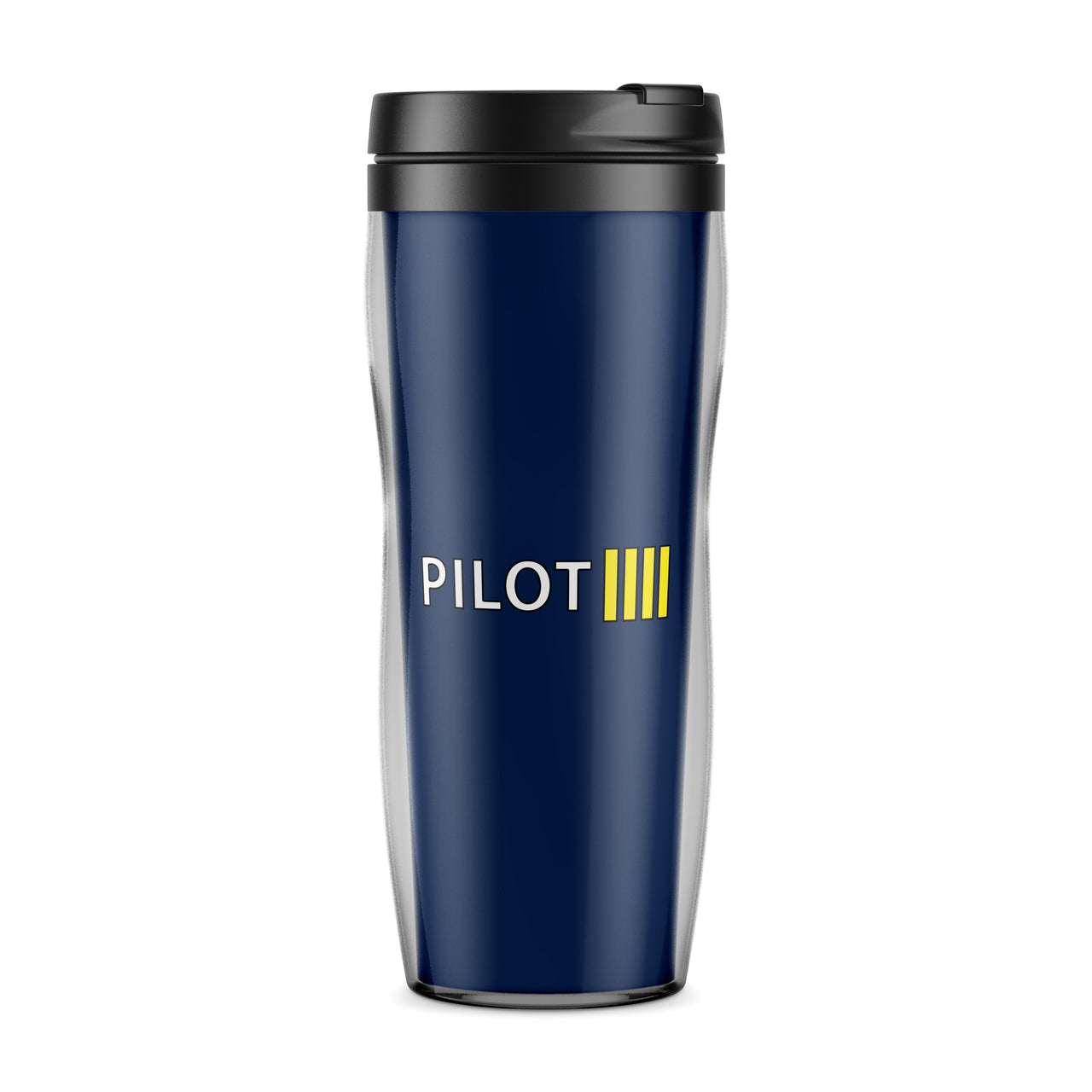 Pilot & Stripes (4 Lines) Designed Travel Mugs