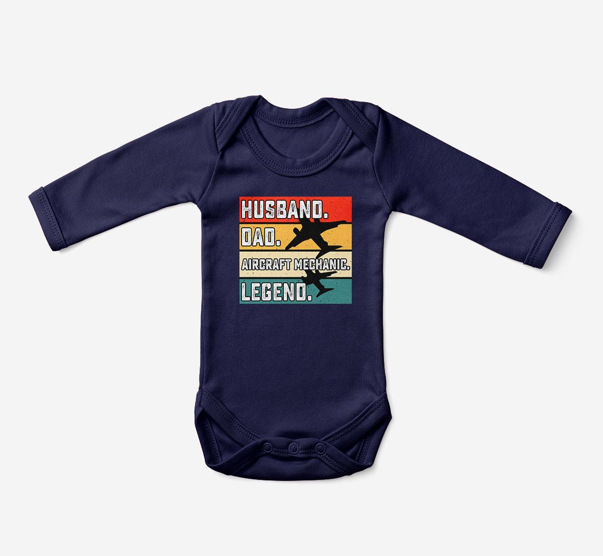 Husband & Dad & Aircraft Mechanic & Legend Designed Baby Bodysuits