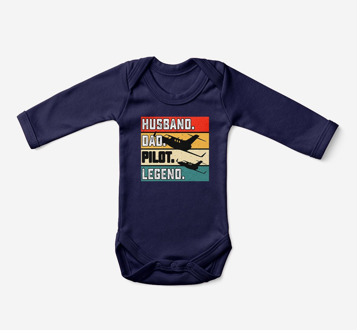 Husband & Dad & Pilot & Legend Designed Baby Bodysuits