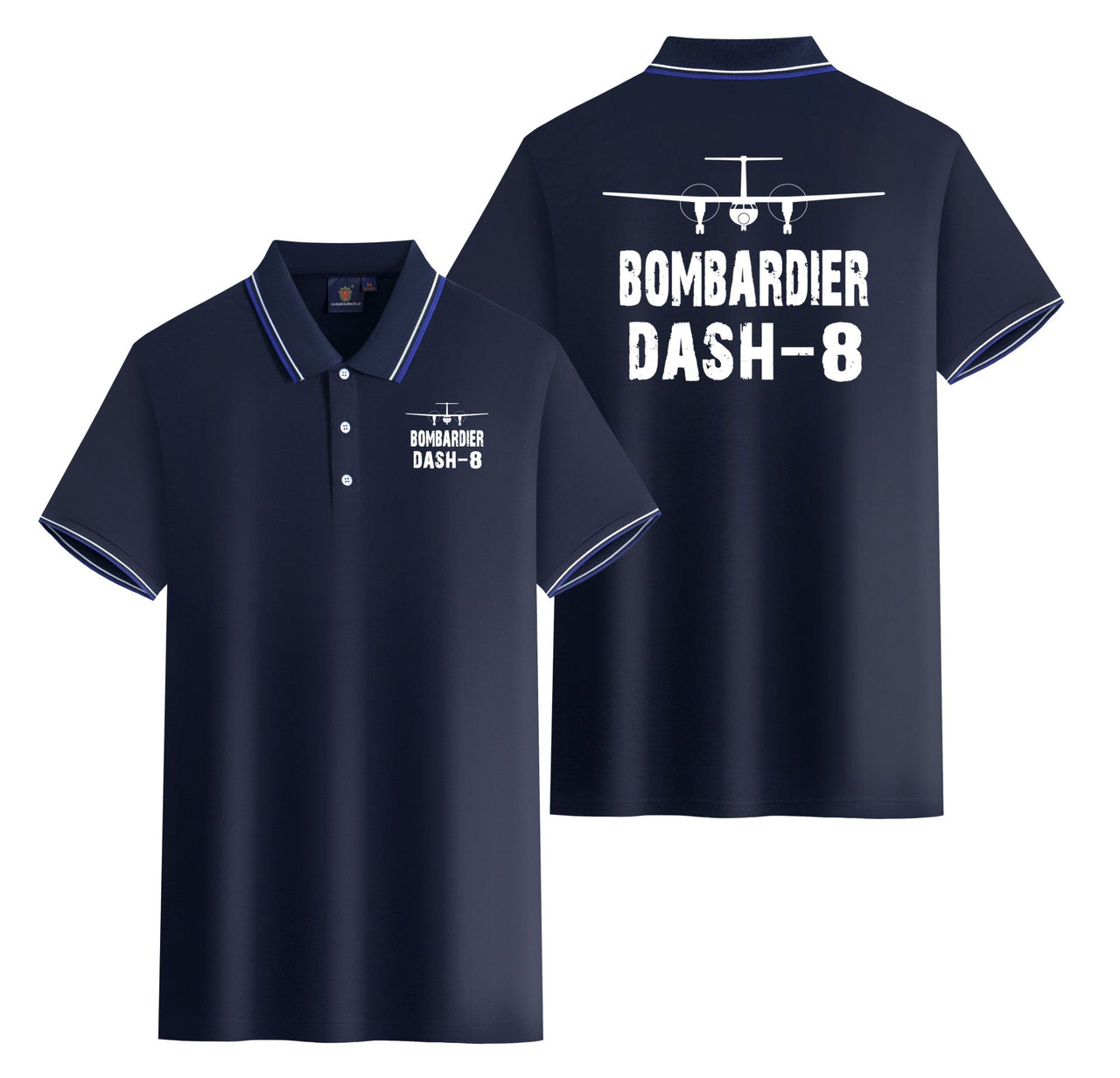 Bombardier Dash-8 & Plane Designed Stylish Polo T-Shirts (Double-Side)