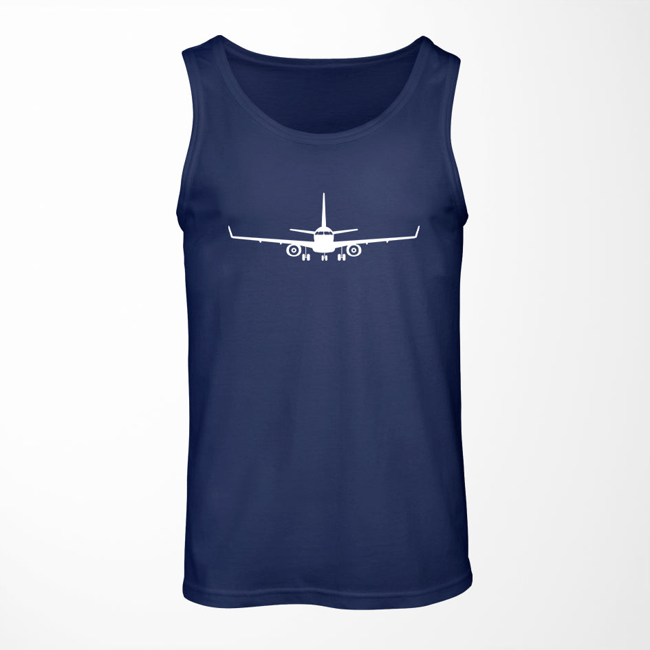 Embraer E-190 Silhouette Plane Designed Tank Tops