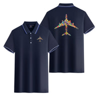 Thumbnail for Colourful Airplane Designed Stylish Polo T-Shirts (Double-Side)