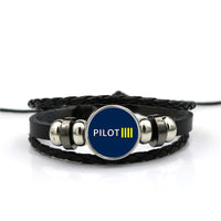 Thumbnail for Pilot & Stripes (4 Lines) Designed Leather Bracelets