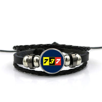 Thumbnail for Flat Colourful 737 Designed Leather Bracelets