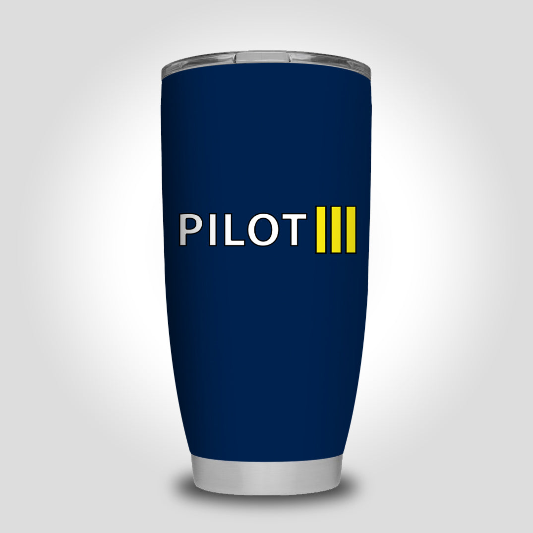 Pilot & Stripes (3 Lines) Designed Tumbler Travel Mugs