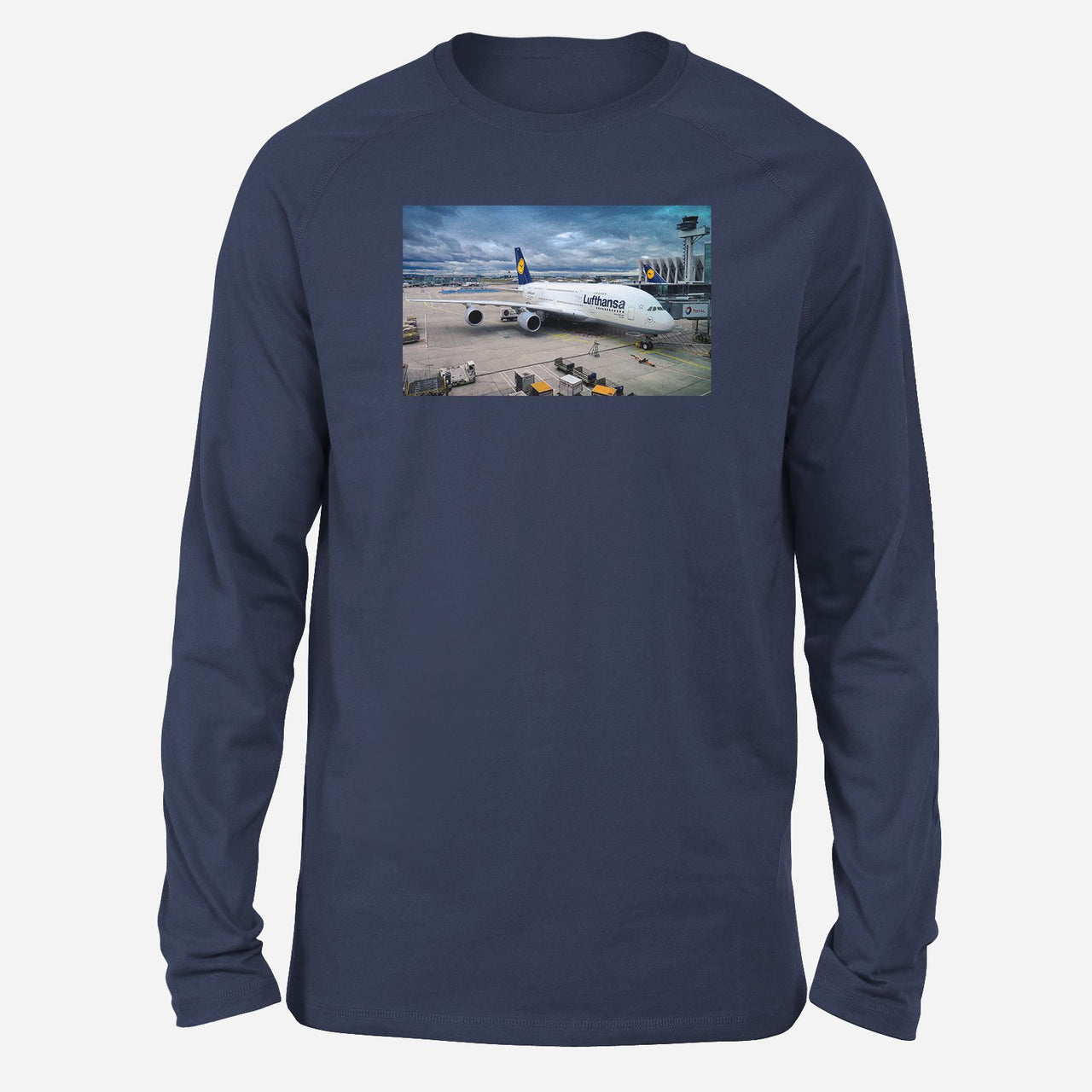 Lufthansa's A380 At The Gate Designed Long-Sleeve T-Shirts