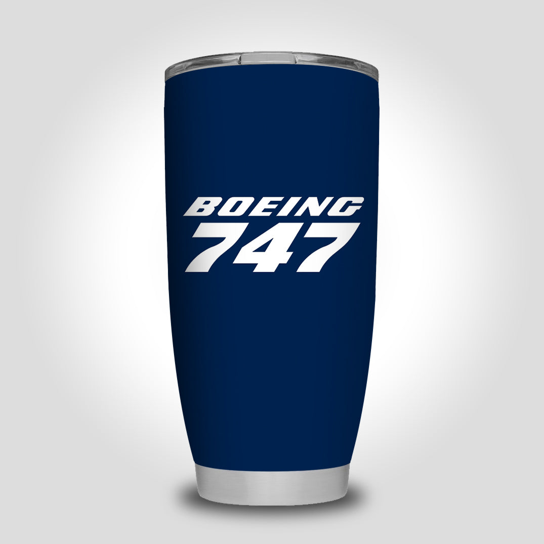 Boeing 747 & Text Designed Tumbler Travel Mugs