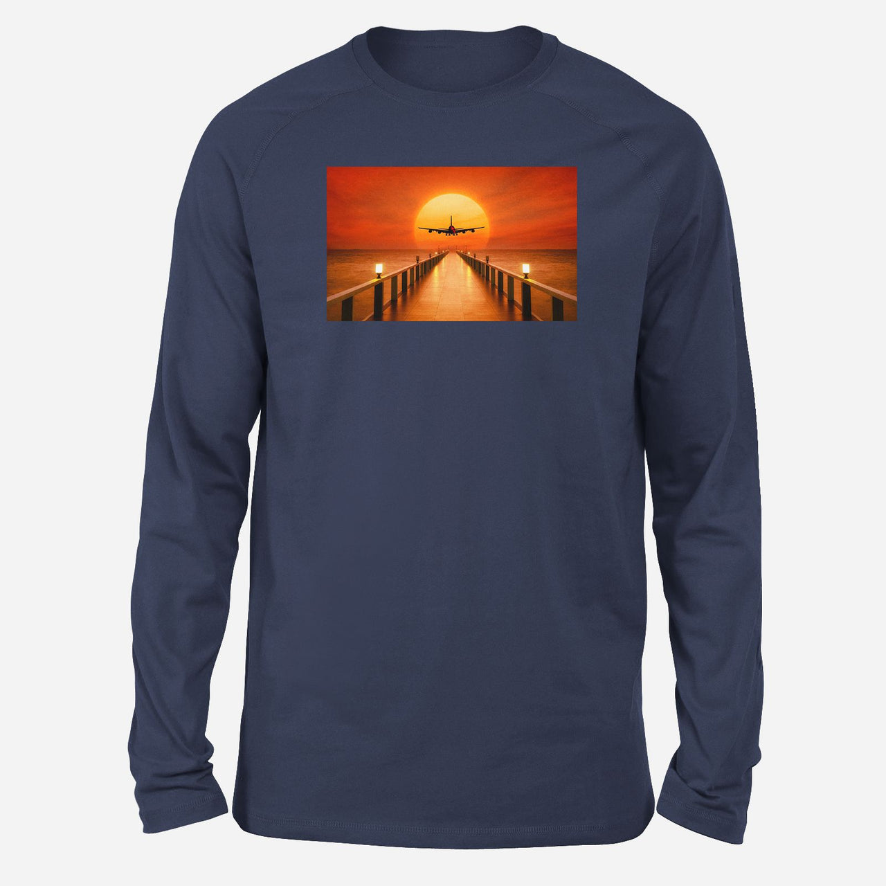 Airbus A380 Towards Sunset Designed Long-Sleeve T-Shirts