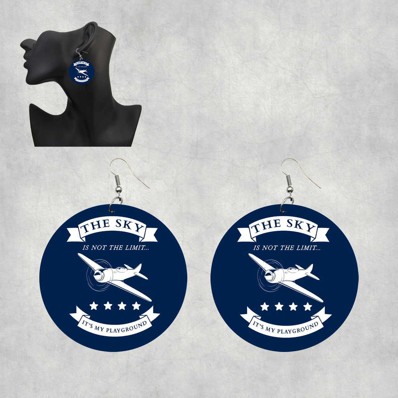 The Sky is not the limit, It's my playground Designed Wooden Drop Earrings