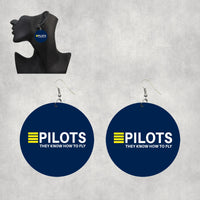 Thumbnail for Pilots They Know How To Fly Designed Wooden Drop Earrings
