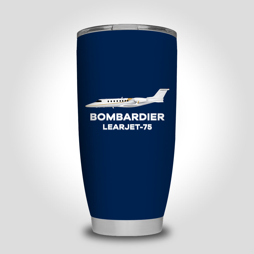 The Bombardier Learjet 75 Designed Tumbler Travel Mugs