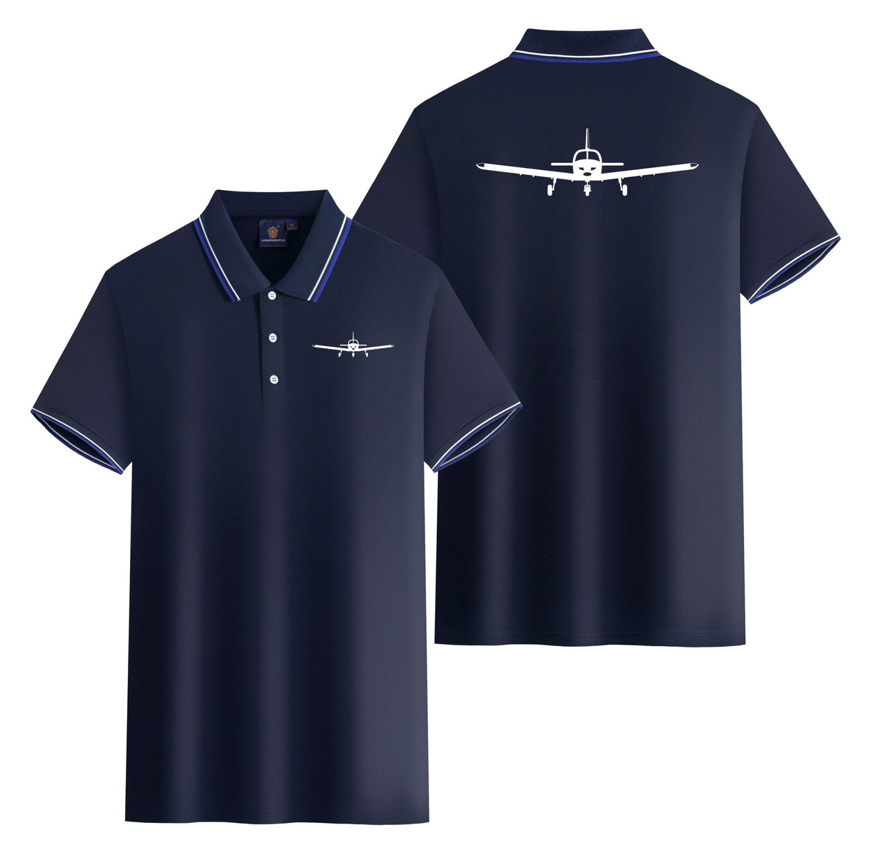 Piper PA28 Silhouette Plane Designed Stylish Polo T-Shirts (Double-Side)