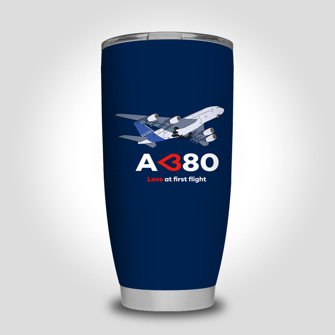 Airbus A380 Love at first flight Designed Tumbler Travel Mugs