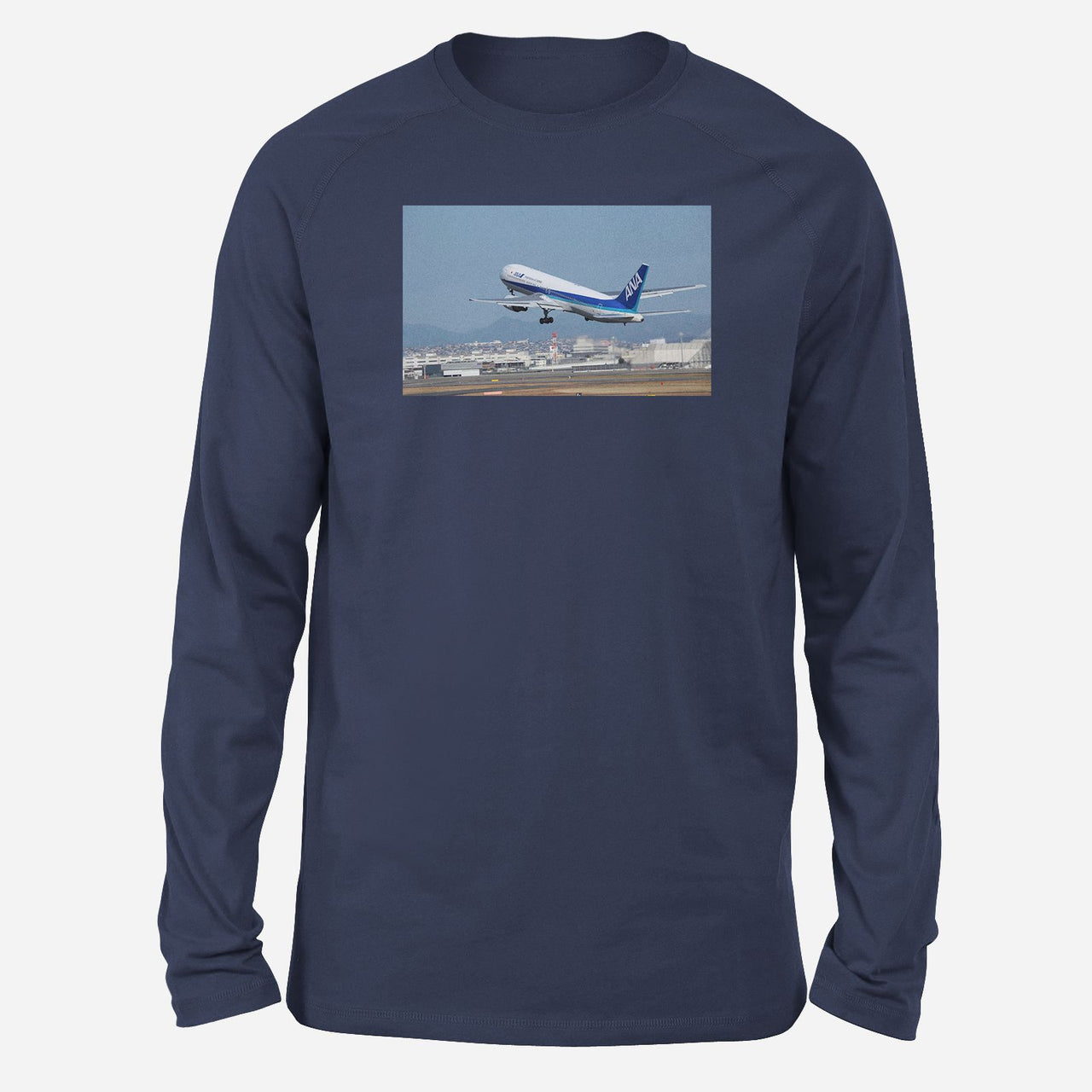 Departing ANA's Boeing 767 Designed Long-Sleeve T-Shirts