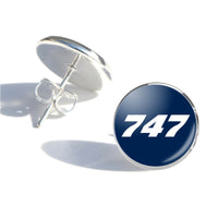Thumbnail for 747 Flat Text Designed Stud Earrings