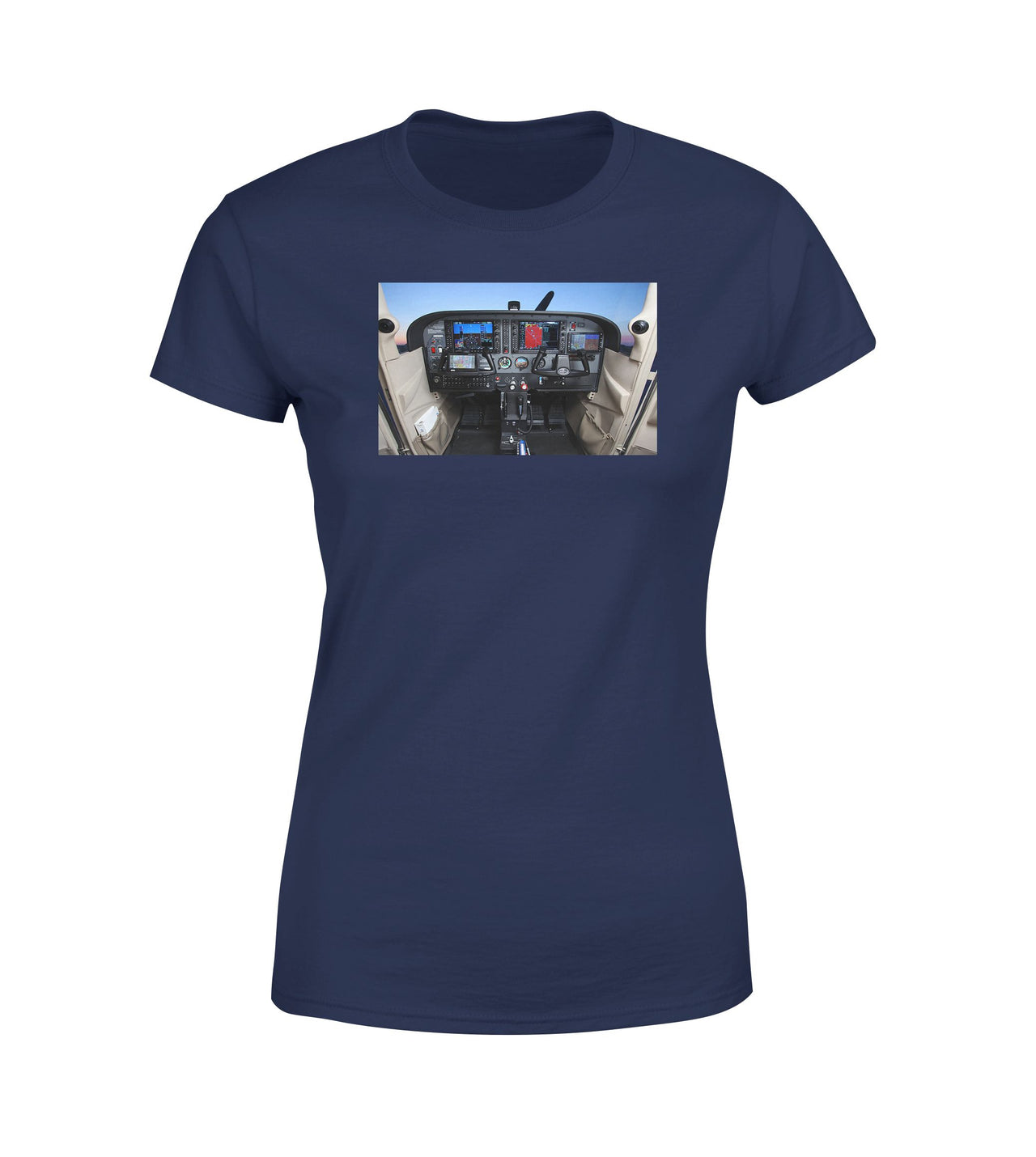 Cessna 172 Cockpit Designed Women T-Shirts