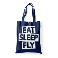 Thumbnail for Eat Sleep Fly Designed Tote Bags