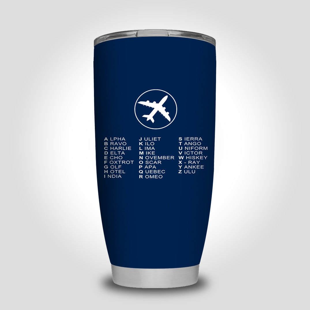 Aviation Alphabet 2 Designed Tumbler Travel Mugs
