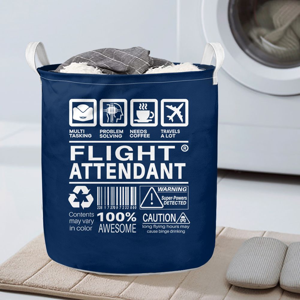 Flight Attendant Label Designed Laundry Baskets