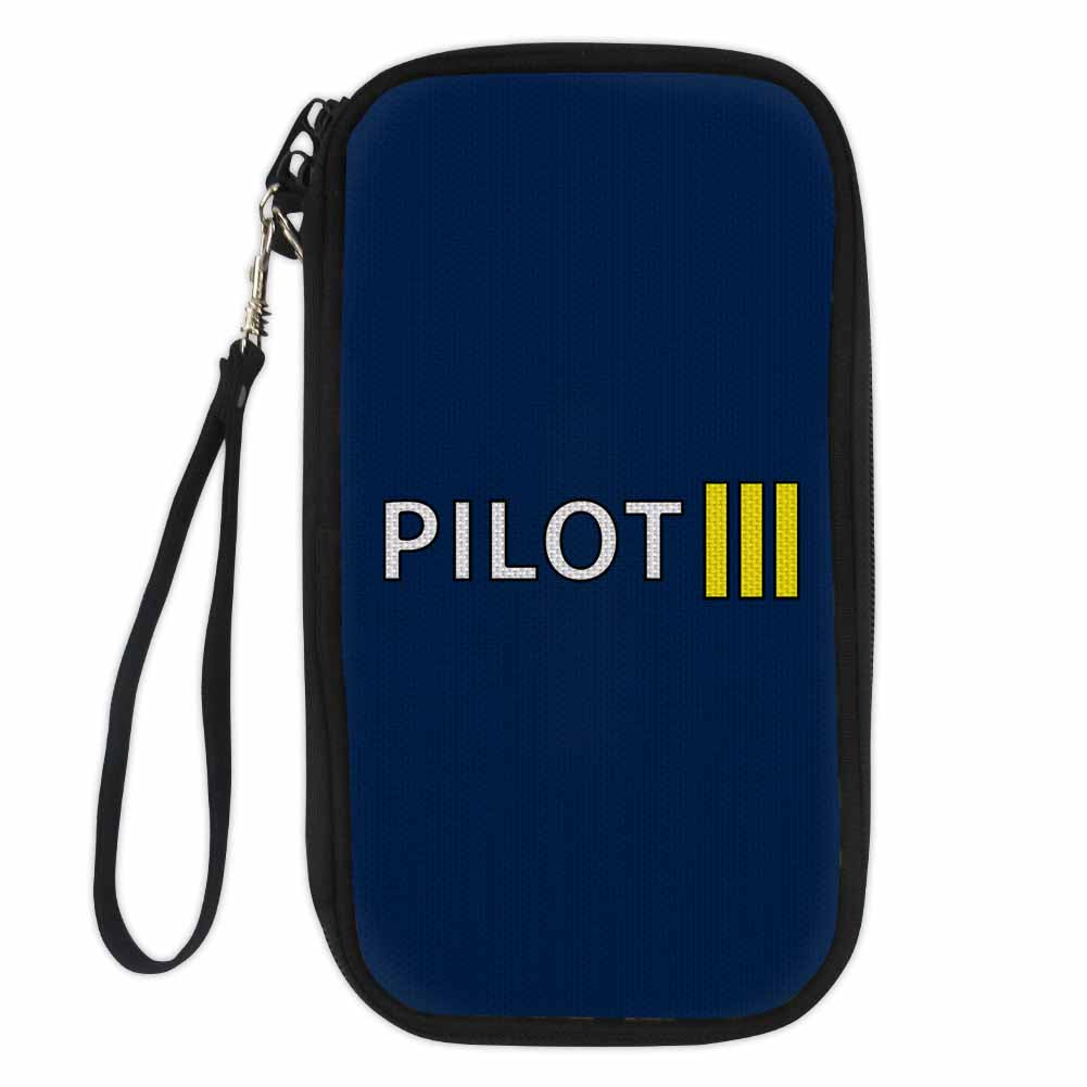 Pilot & Stripes (3 Lines) Designed Travel Cases & Wallets