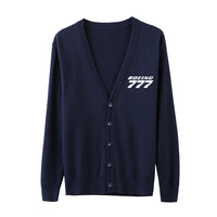 Thumbnail for Boeing 777 & Text Designed Cardigan Sweaters